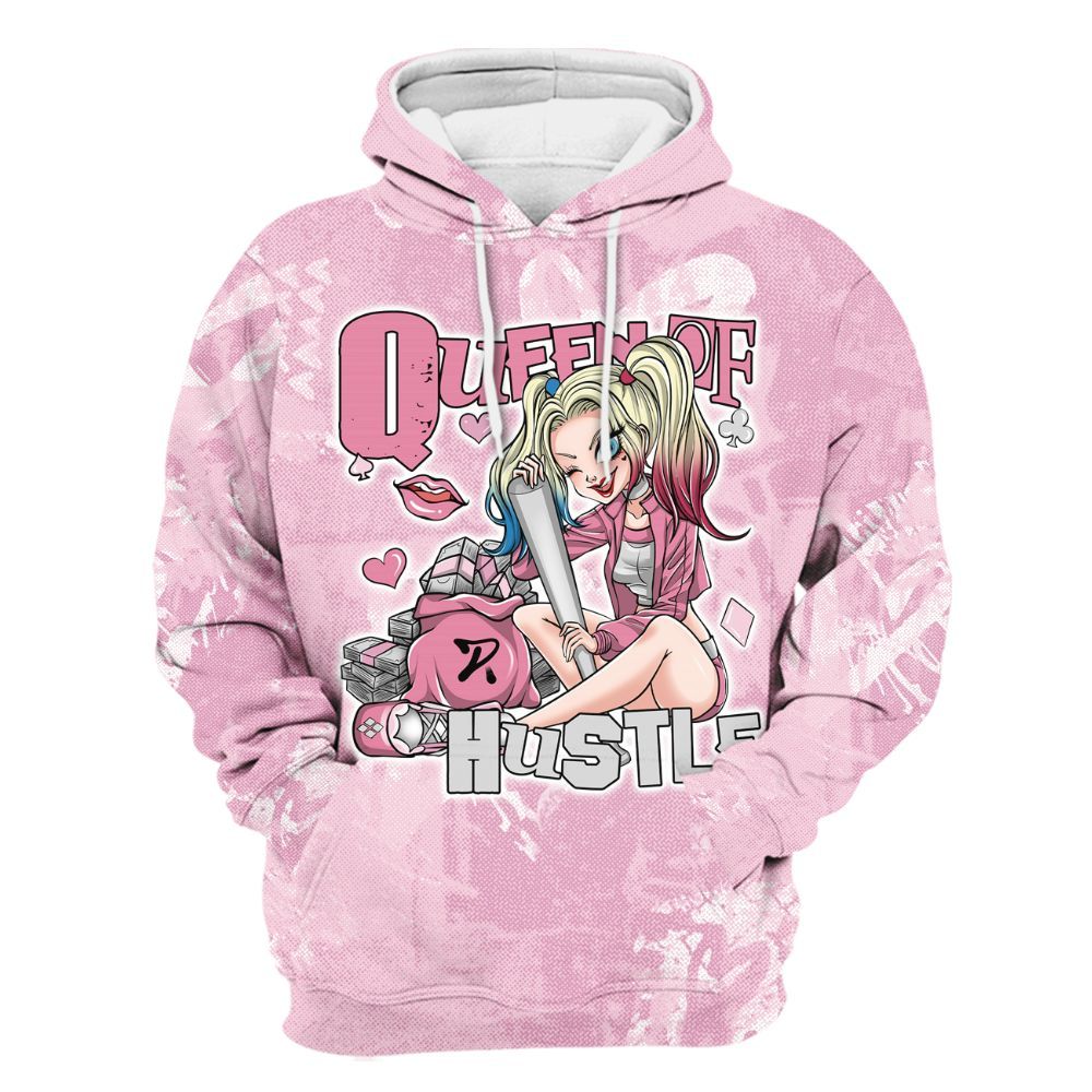 Hoodie To Match Orchid 4s - Hustles Quiinn Heart Grunge All Over Print