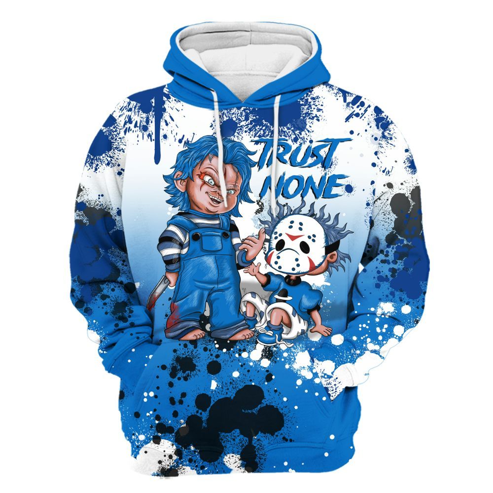 Hoodie To Match Blueberry 12s - Trust No One Scary All Over Print