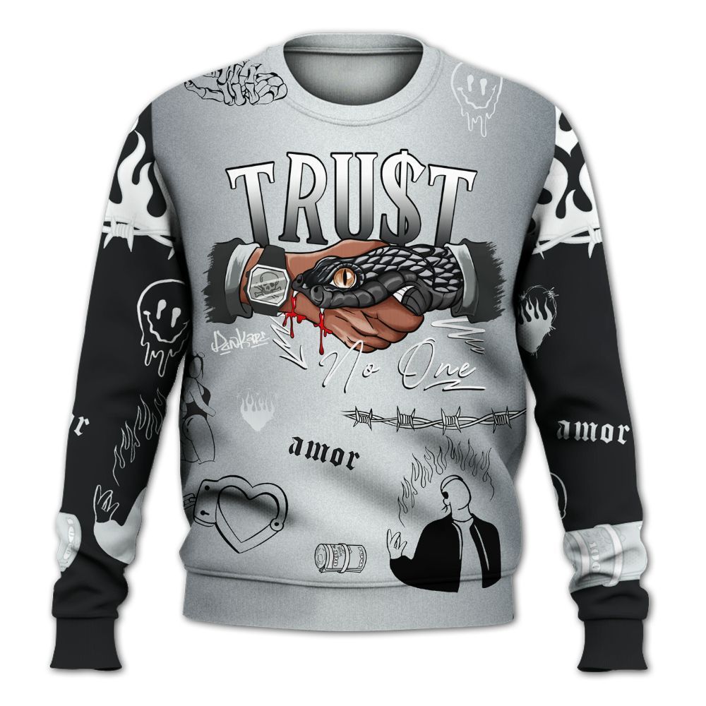 Sweatshirt To Match Cap And Gown 6s - Snake Trust No One All Over Print