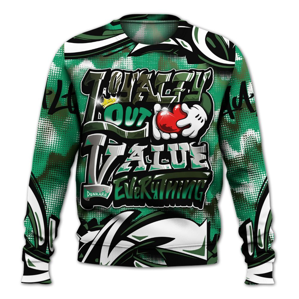 Sweatshirt To Match Foamposite Pro Pine Green 2025 - Loyalty Out Value Graffiti All Over Print
