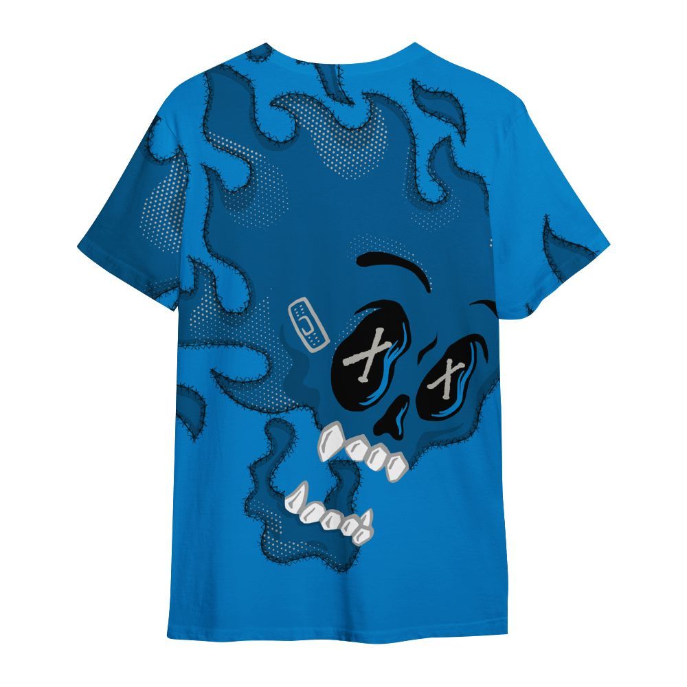 Shirt To Match Industrial Blue 4s - All Hustle No Lucky Skull Military Blue 4s All Over Print