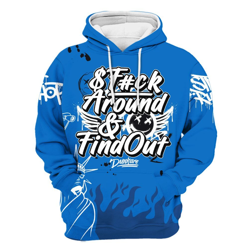 Hoodie To Match Blueberry 12s - Graphic Fck Around Find Out All Over Print