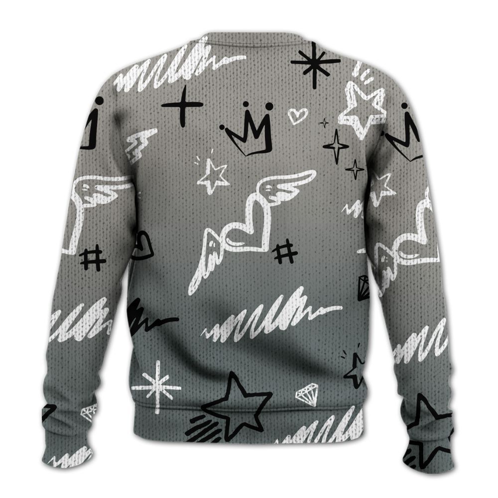 Knitted Sweater To Match Cool Grey 9s - Rise Shine Hustle Grind