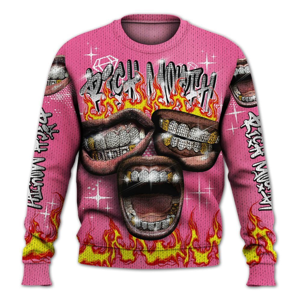 Knitted Sweater To Match Air Max SNDR Hyper Pink - Rich Mouth Fire Rap Retro 90s