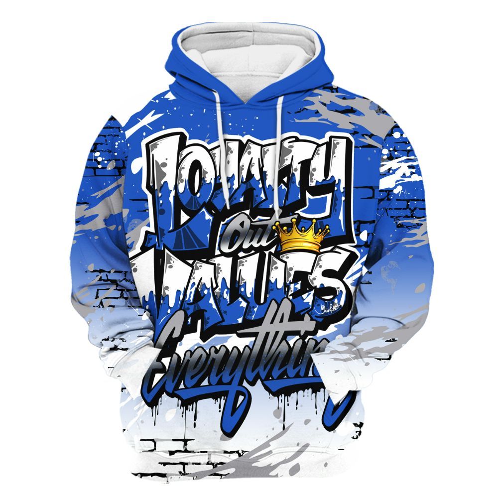 Hoodie To Match Retro Stealth 5s - Values Of Loyalty Drip All Over Print