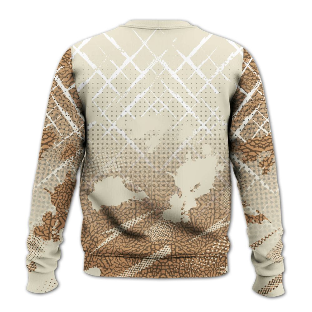 Sweatshirt To Match Orewood Brown 3s - Halftone Stand Business Dripping All Over Print