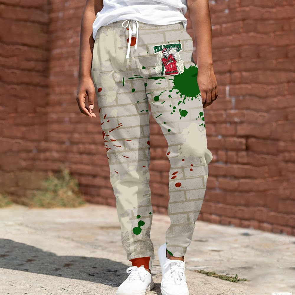 Sweatpant To Match El Grito 5s - Allen Answer Skeleton Brick All Over Print