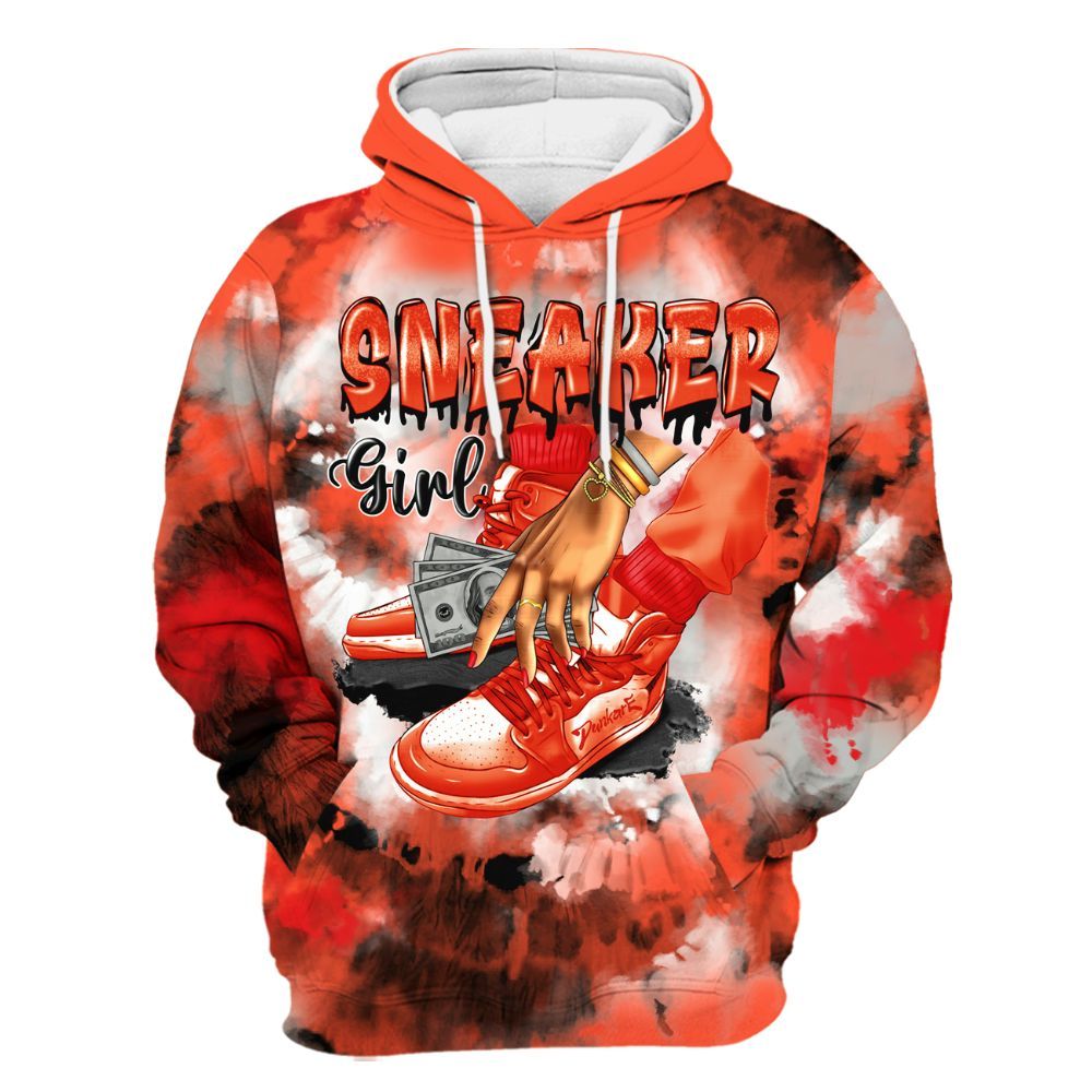 Hoodie To Match Air Max 1 86 Cosmic Clay - SNEAKER Girl Money Drip Tie Dye All Over Print