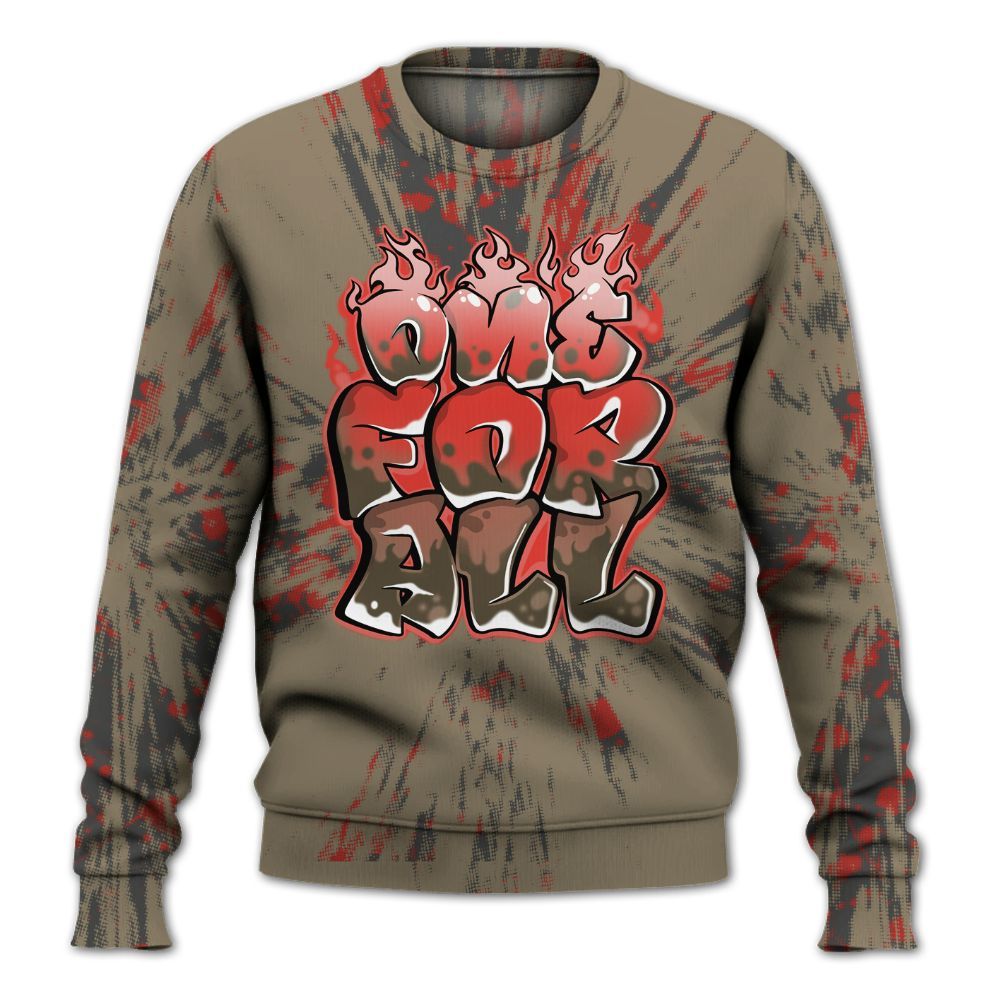 Sweatshirt To Match Olive 9s - Ones For All Graphic Luxury All Over Print