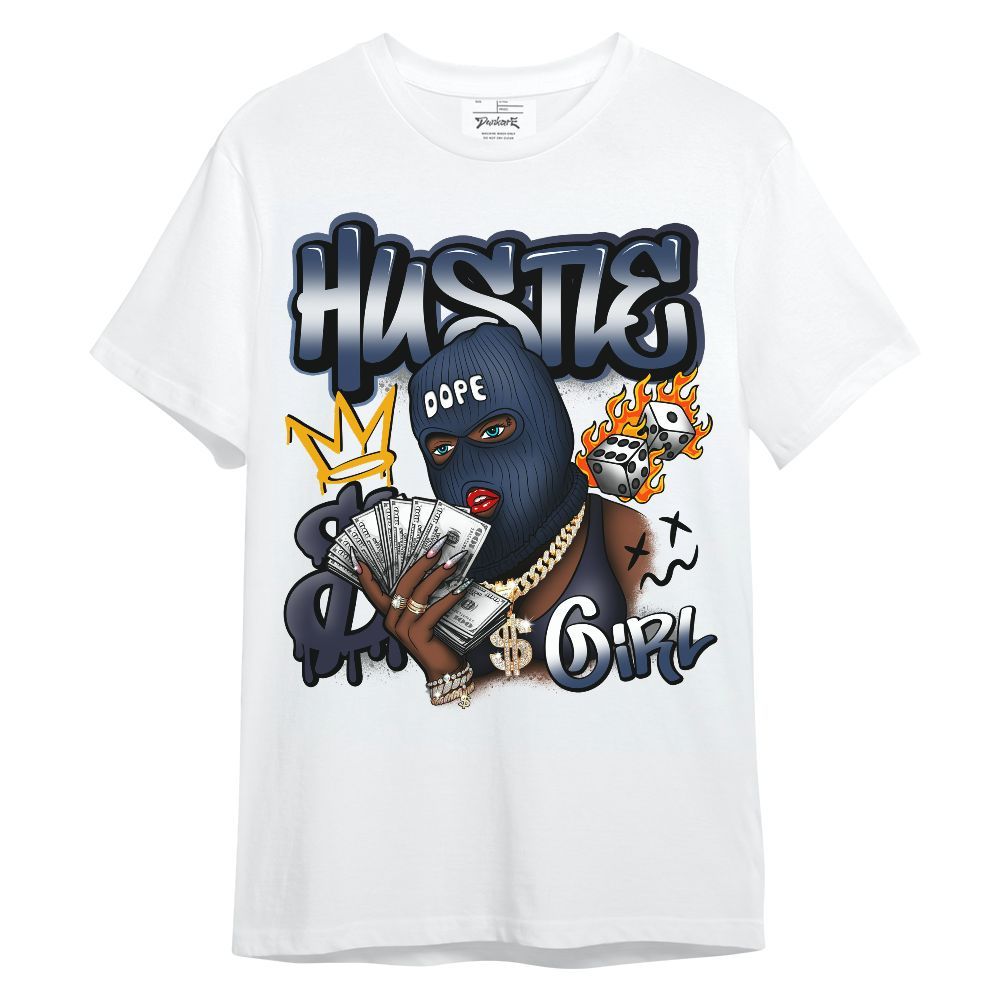 Shirt To Match Low 85 Metallic Blue 1s - Money Hustles Girl Streetwear Unisex Shirt