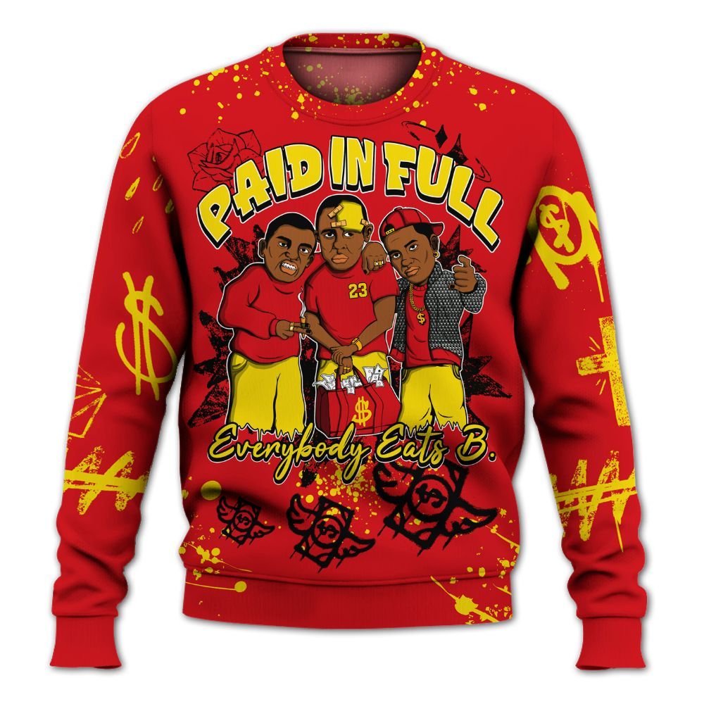 Sweatshirt To Match Ferrari 14s - Paid In Full Crayon All Over Print