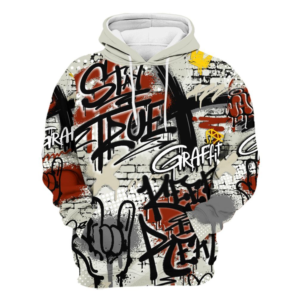 Hoodie To Match El Grito 5s - True It Real Graffiti Streetwear All Over Print