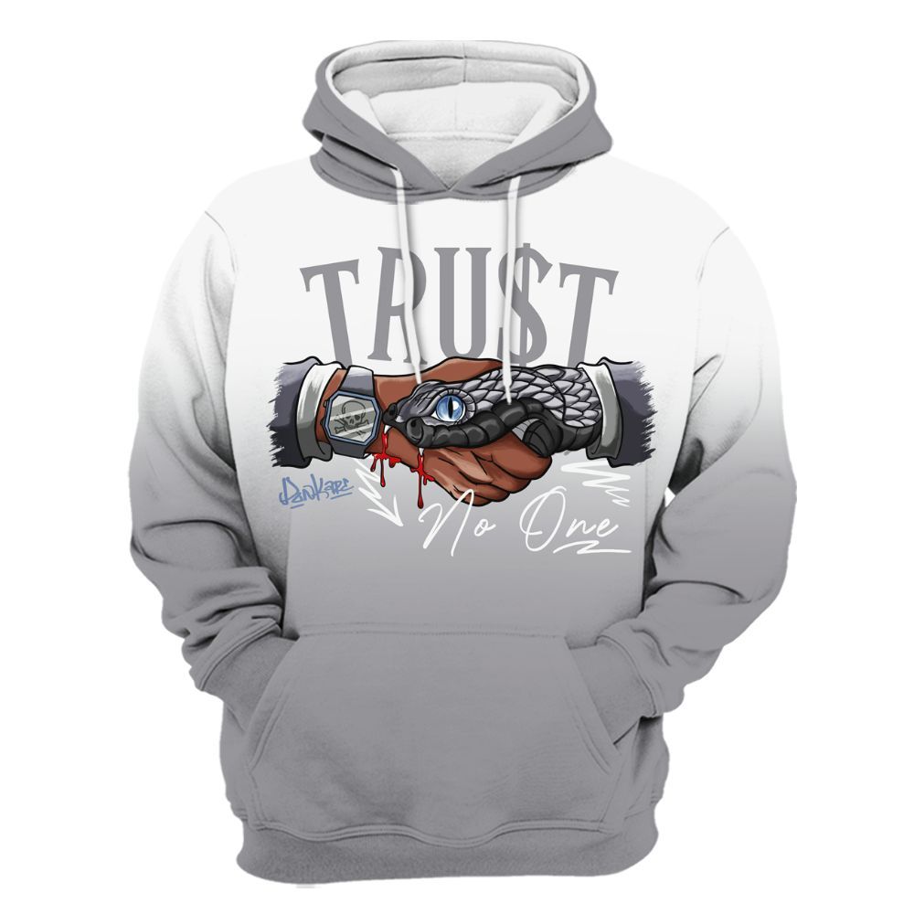 Hoodie To Match Cement Grey 11s - Snake Trust No One Drip All Over Print