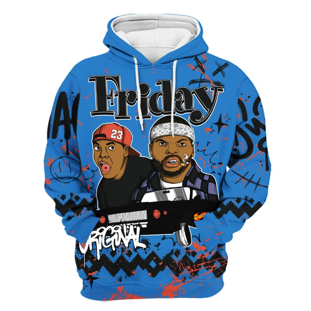 Hoodie To Match Hi-Res Blue 700s - Friday Sneaker Crayon All Over Print