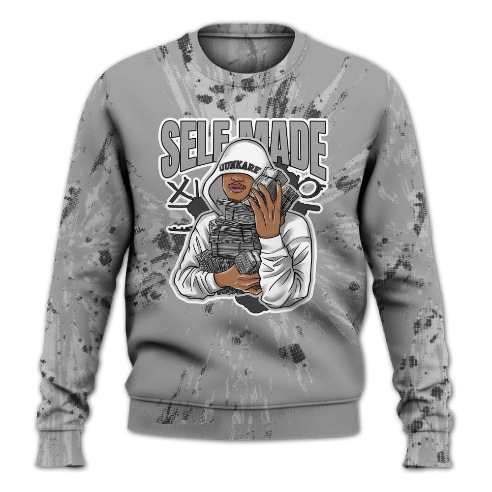 Sweatshirt To Match Black Wolf Grey 12s - Selfmade Lux All Over Print