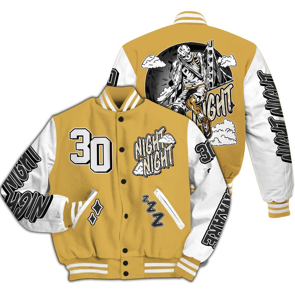 Varsity Jacket To Match Retro Light Ginger 14s - Seeya Skeleton All Over Print