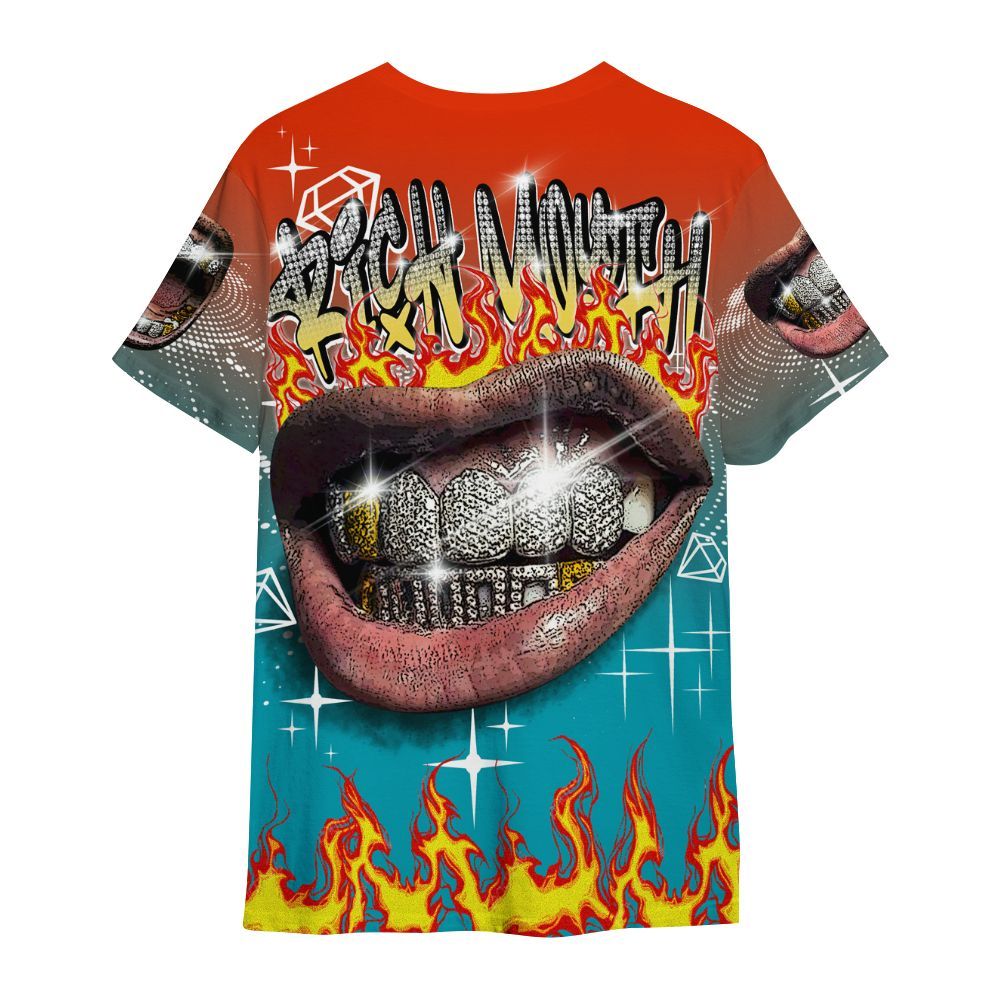 Shirt To Match Dunk Low KD 17 N7 - Rich Mouth Fire Rap Retro 90s All Over Print