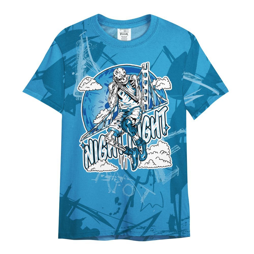 Shirt To Match Powder Blue 9s - Seeya Skeleton Messyz All Over Print