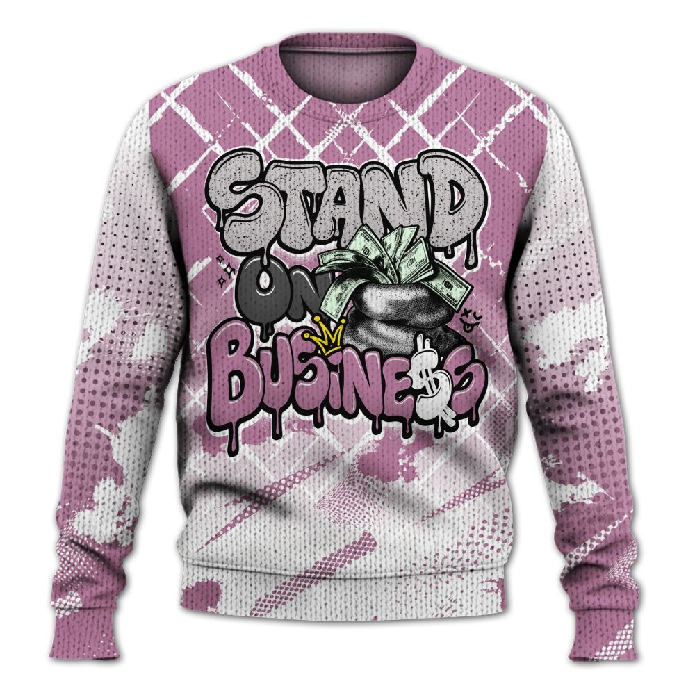 Knitted Sweater To Match Neutral Grey Black White Orchid 4s - Halftone Stand Business Dripping