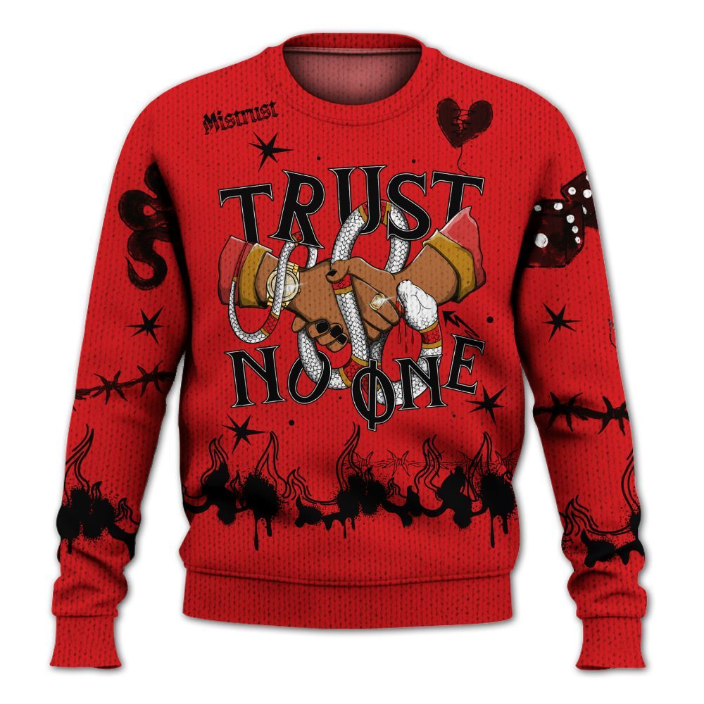 Knitted Sweater To Match Scoot Zeros Retro Portland - Trust No One Snake-Bite Doodle Crayon