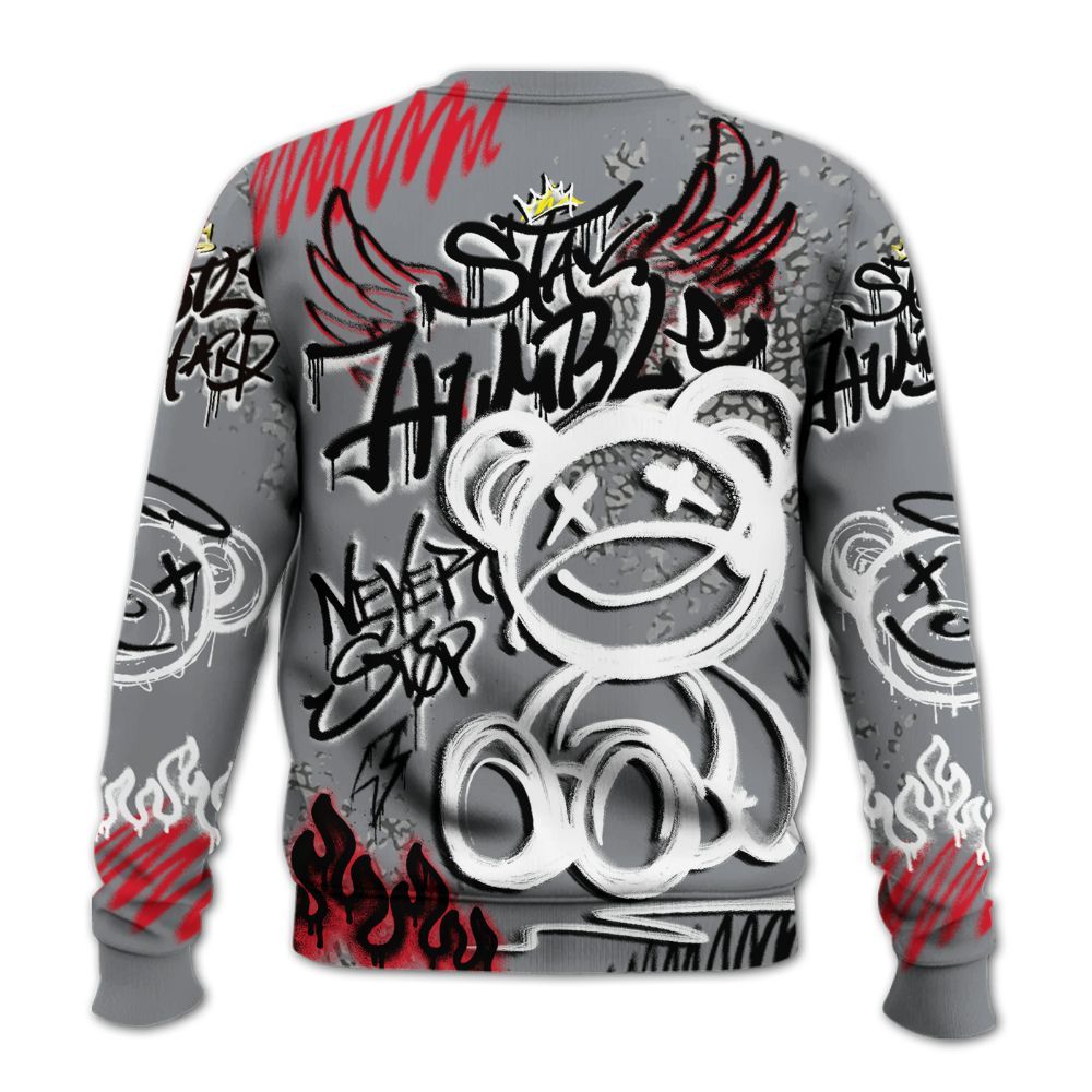 Sweatshirt To Match Black Cement 3s - Humble Drip Streetwear Graffity All Over Print