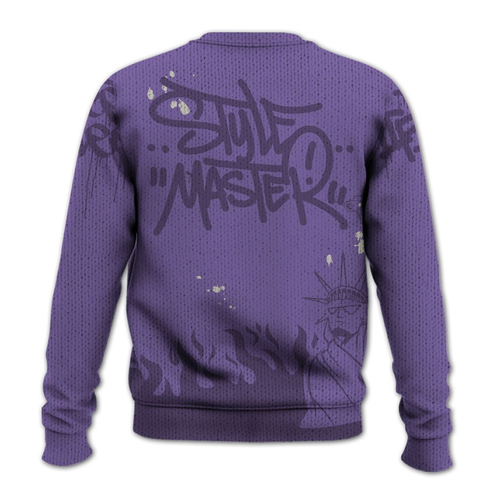 Knitted Sweater To Match Dunk Low Black Raspberry - Graphic Fck Around Find Out