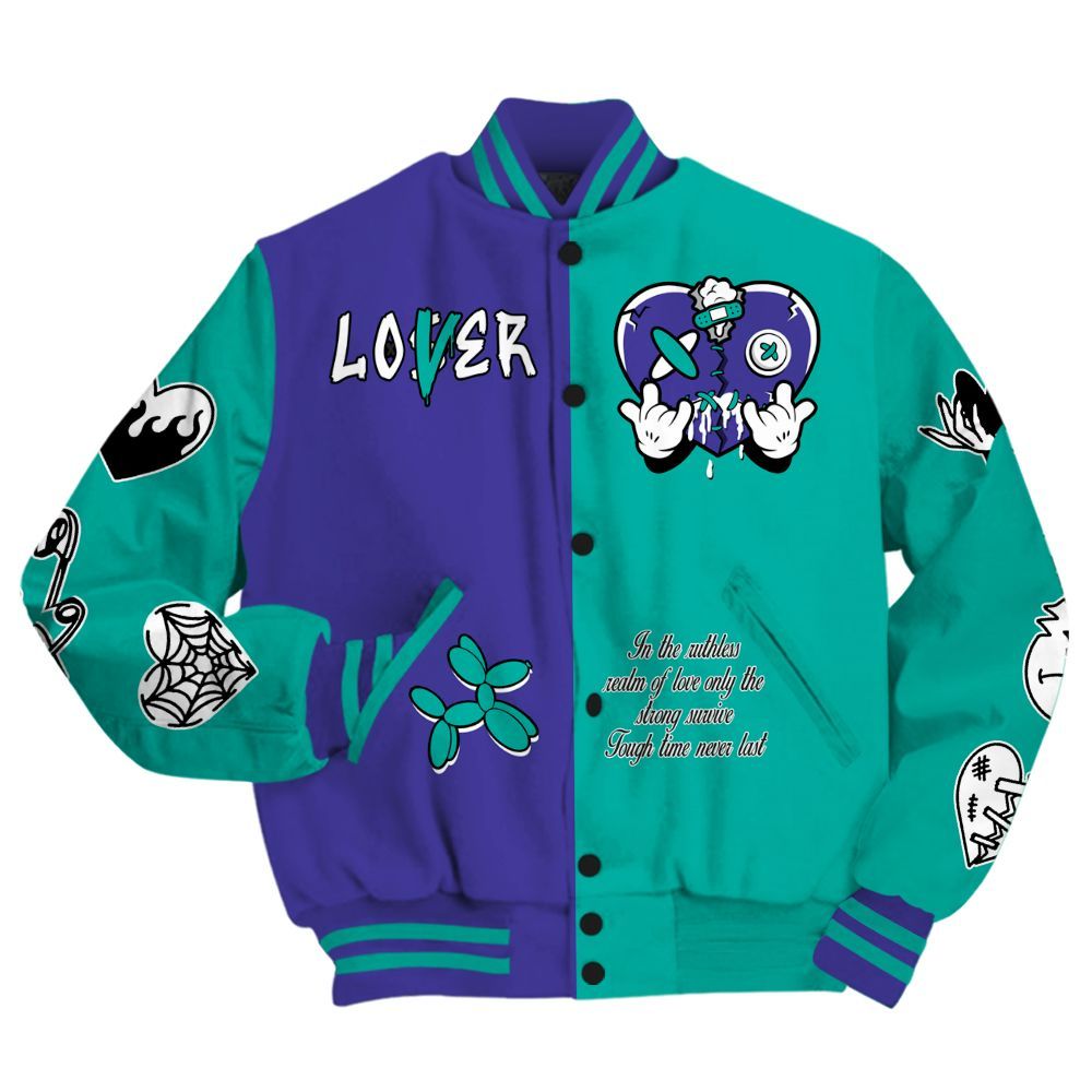 Varsity Jacket To Match Retro Grape 5s - Loser Lover Heartbreak All Over Print