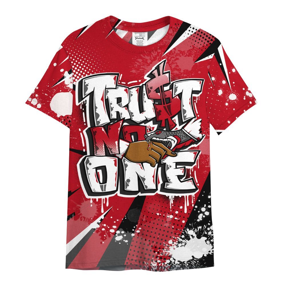 Shirt To Match Bred Velvet 11s - Poly Trust No One Dripping All Over Print