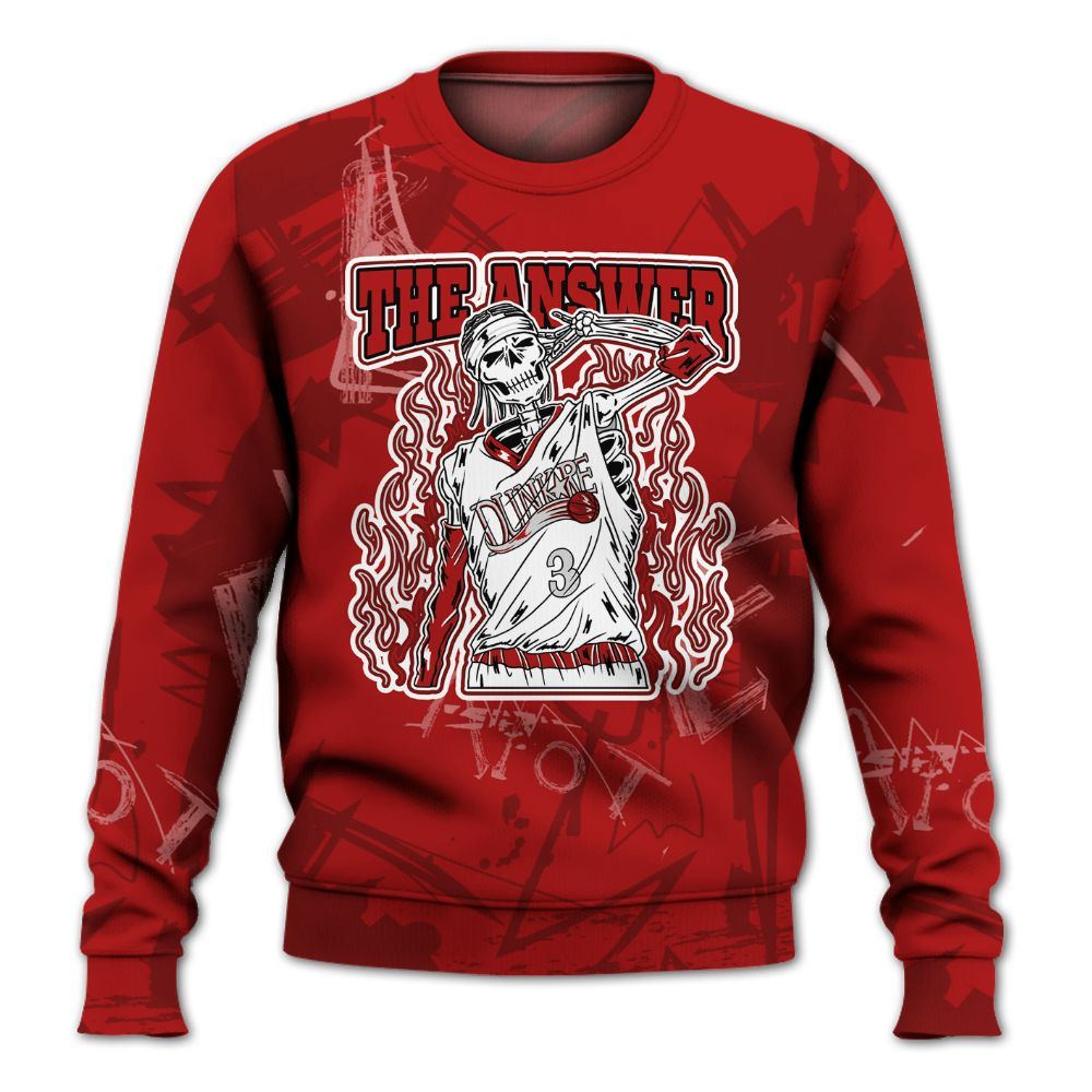 Sweatshirt To Match Red Taxi 12s - Allen Answer Skeleton Messyz All Over Print