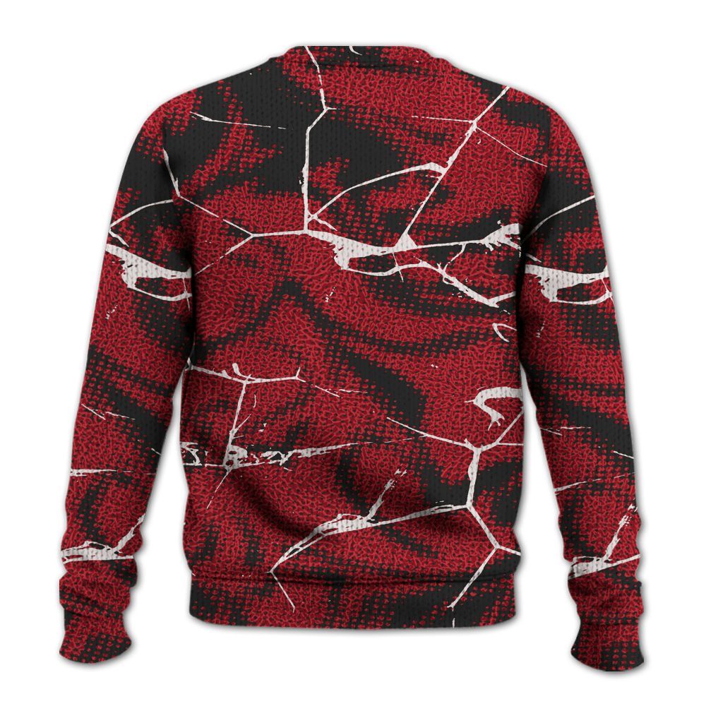 Knitted Sweater To Match High OG Varsity Red 1s 2025 - Dislike Us Graphic