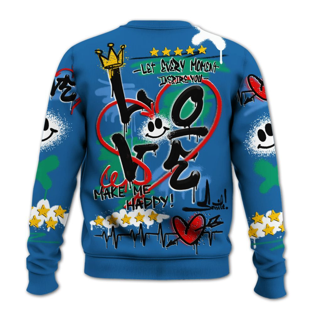 Sweatshirt To Match 95 Big Bubble Slate - Happy Love Beats Graffiti Streetwear All Over Print