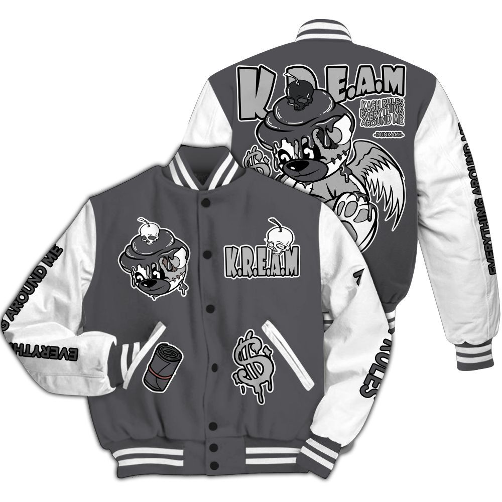 Varsity Jacket To Match White Thunder 4s - Loot Bear All Over Print
