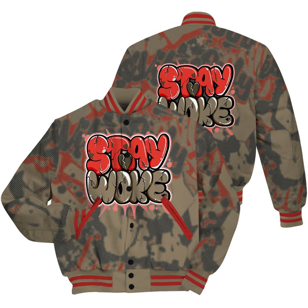 Varsity Jacket To Match Olive 9s Shirt - Stay And Woken Street All Over Print