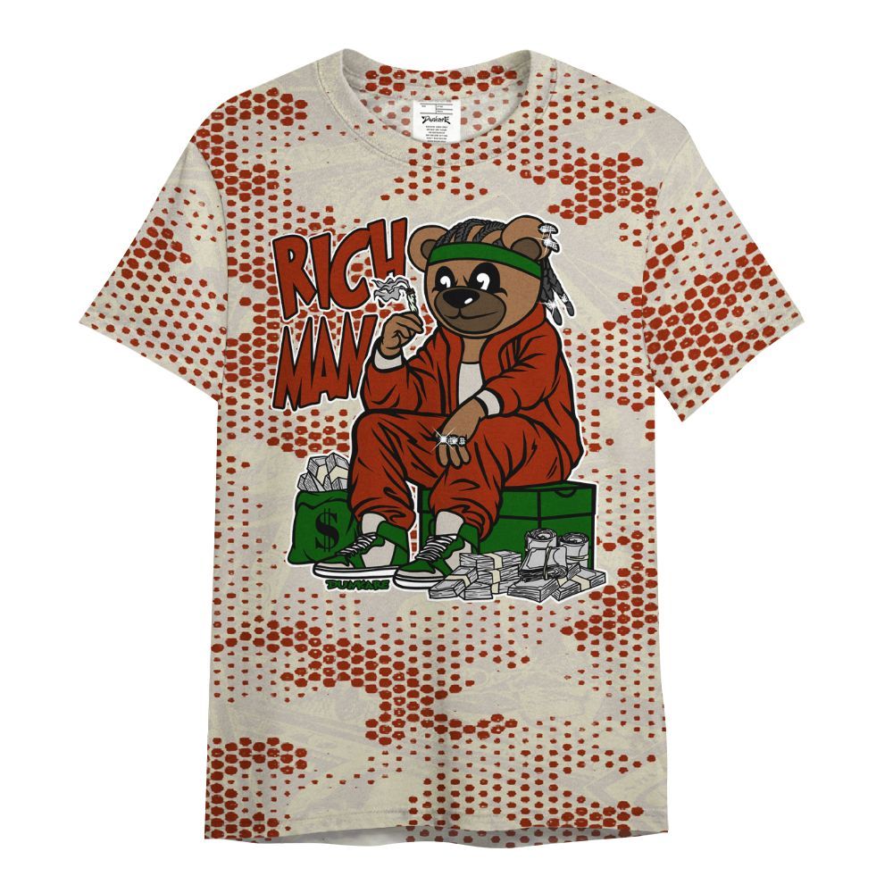 Shirt To Match El Grito 5s - Rich Man Bear Banknotes Art All Over Print