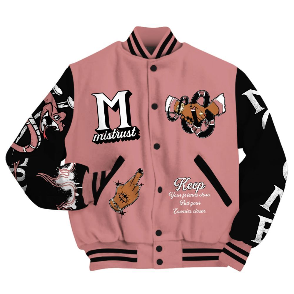 Varsity Jacket To Match Low OG Rust Pink 1s Shirt, Trust No One Snake-Bite Street Style All Over Print