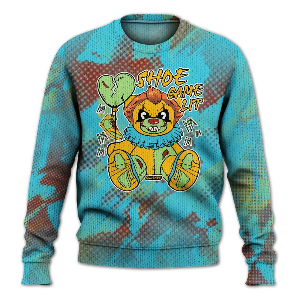 Knitted Sweater To Match SB Dunk Di'Orr Greenwood - Shoe Game Bear Abstract Halftone