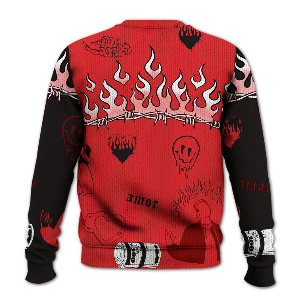 Knitted Sweater To Match Chile Red 9s - Snake Trust No One