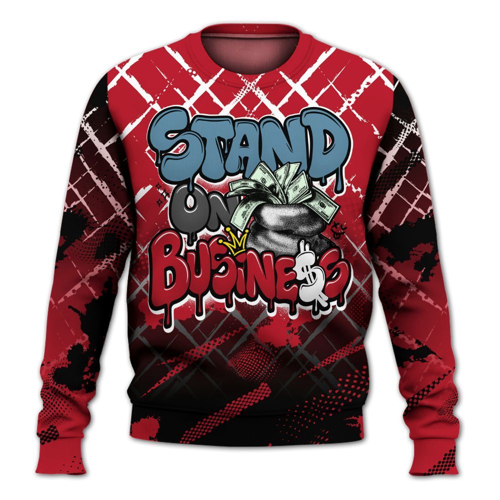 Sweatshirt To Match Retro Raging Bull 5s - Halftone Stand Business Dripping All Over Print