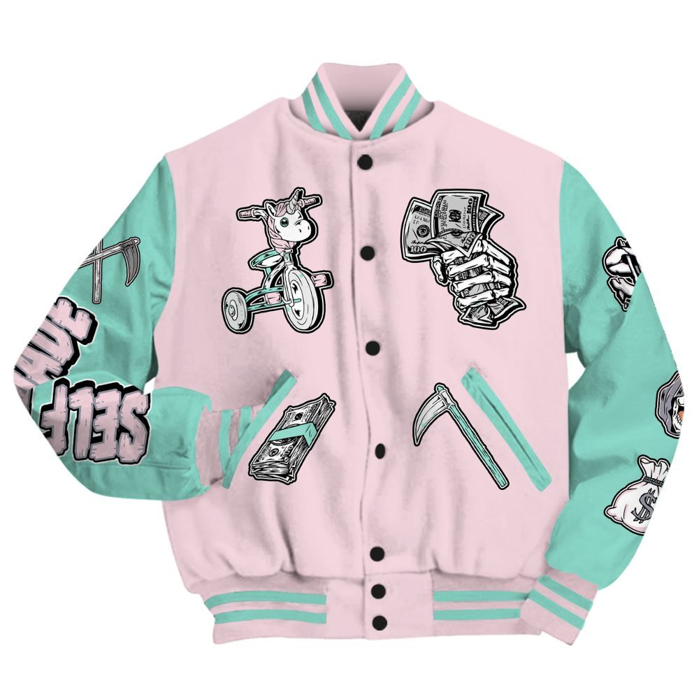 Varsity Jacket To Match Retro Easter 5s - Self Make Skeleton All Over Print