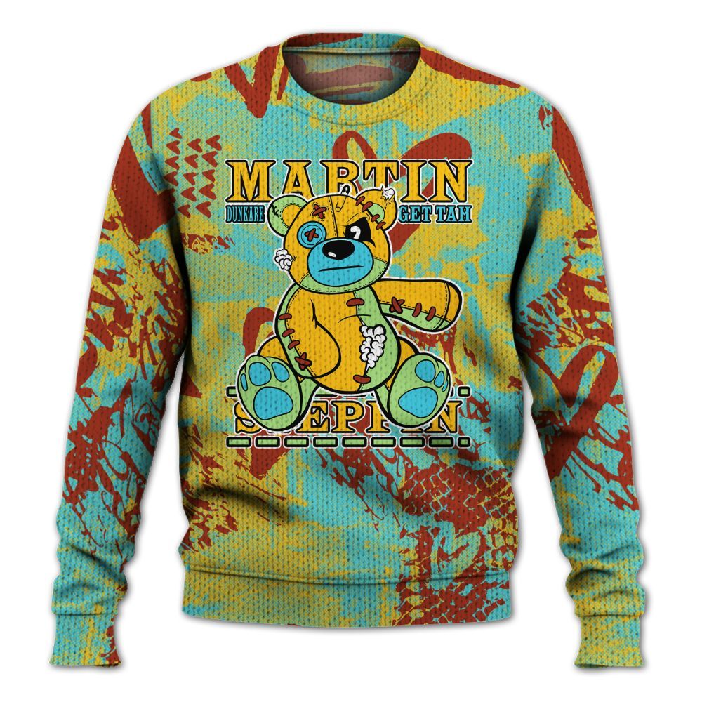 Knitted Sweater To Match SB Dunk Di'Orr Greenwood - Tah Steppin Bear Heart Grunge