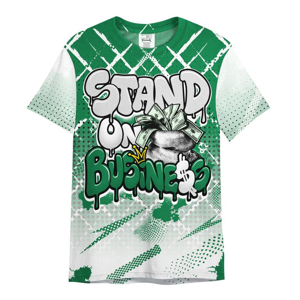Shirt To Match Pine Green 13s - Halftone Stand Business Dripping All Over Print