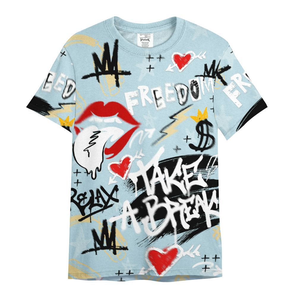 Shirt To Match Low Year Of The Snake 11s - Take Break Freedom Graffiti Streetwear All Over Print