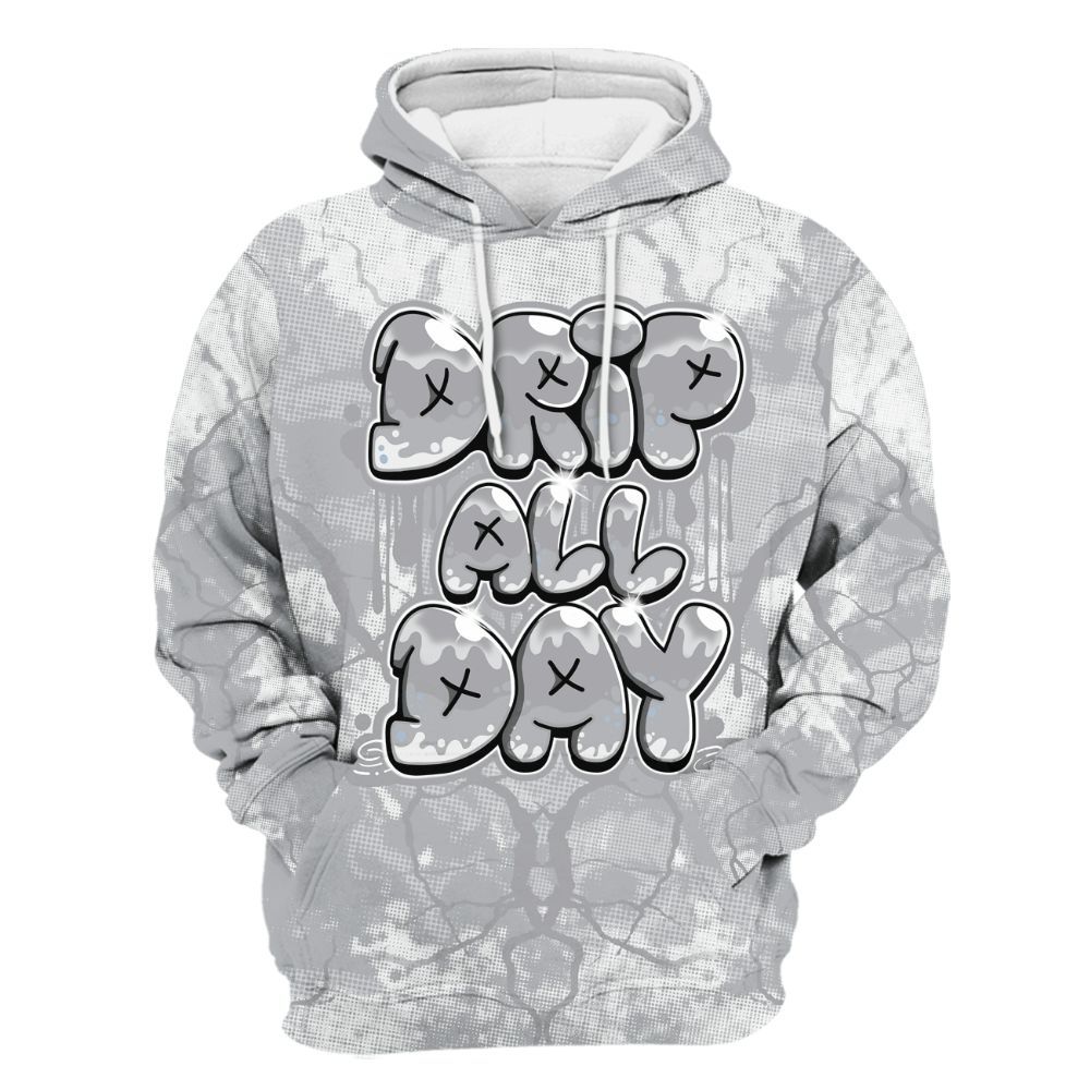 Hoodie To Match Low OG Wolf Grey 1s - DRIPPIN Days Graphic Halloween All Over Print