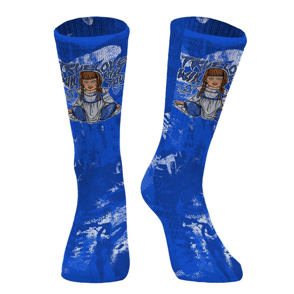 Sock To Match Air Foamposite One Royal - Genuine Loves Bear Halloween Heart Grunge