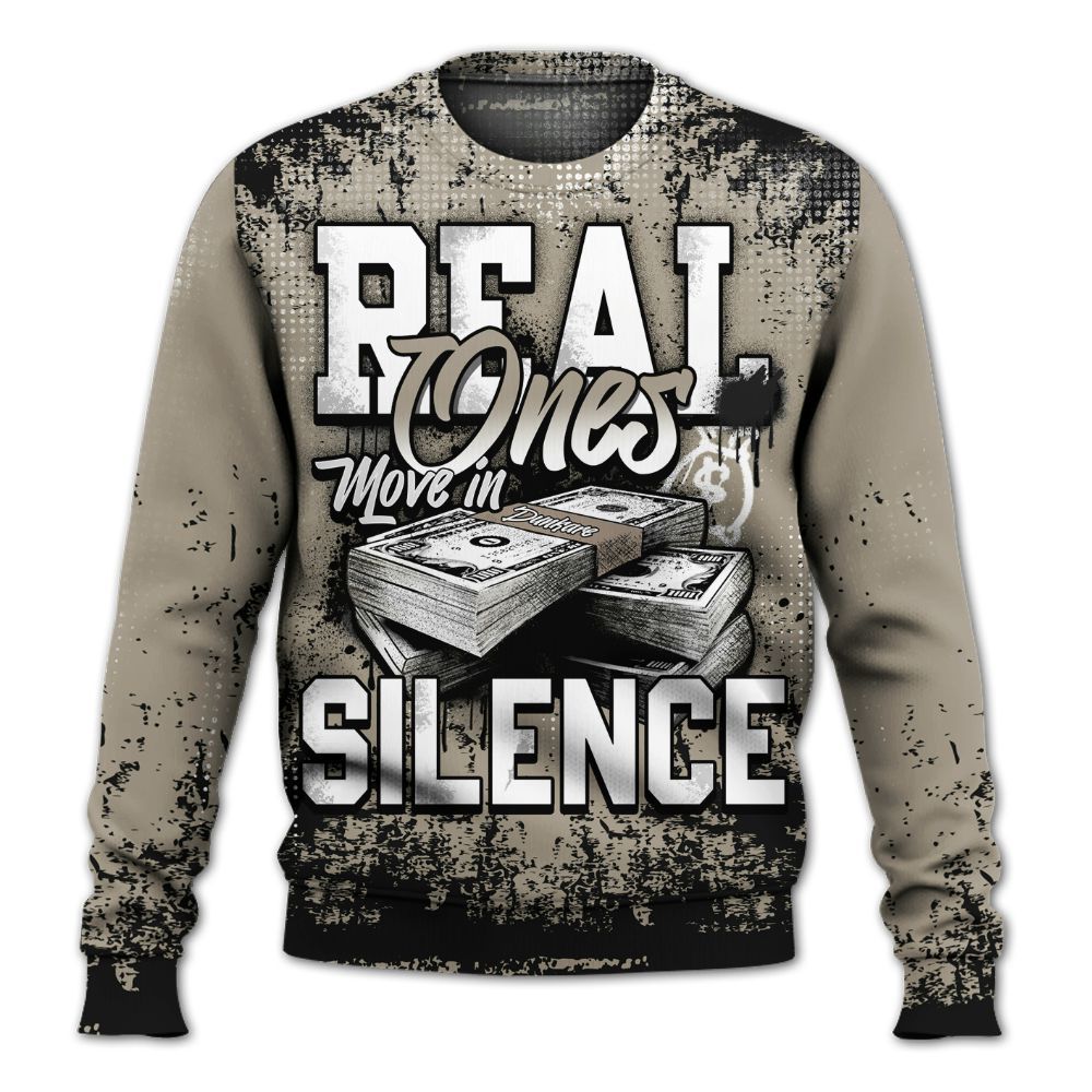 Sweatshirt To Match High OG Khaki 1s - Move In Silence Money Street Retro All Over Print