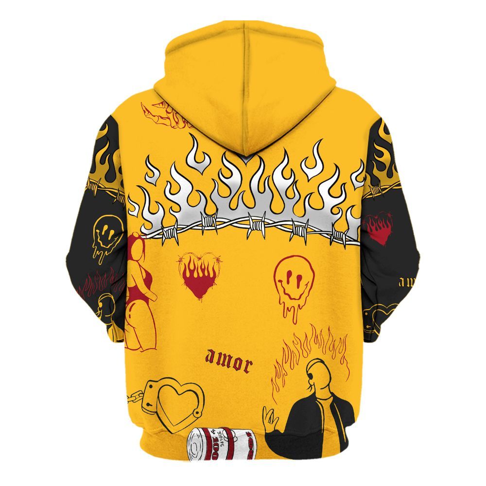 Hoodie To Match White Taxi 12s Shirt, Snake Trust No One All Over Print