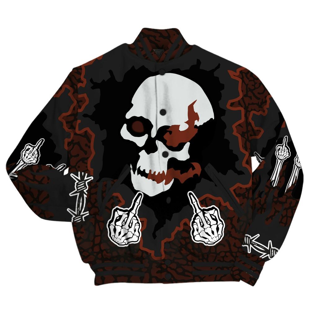 Varsity Jacket To Match Air Force 1 Low Halloween Skull 2024 - F Around Find Out Graphic Trapped All Over Print
