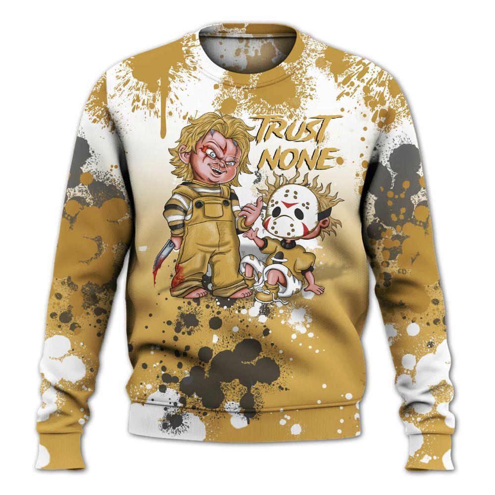 Sweatshirt To Match Retro Light Ginger 14s - Trust No One Scary All Over Print
