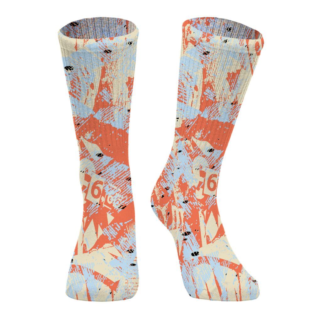 Sock To Match DJ Khaled Crimson Bliss 5s - Grunge Pattern Graphic