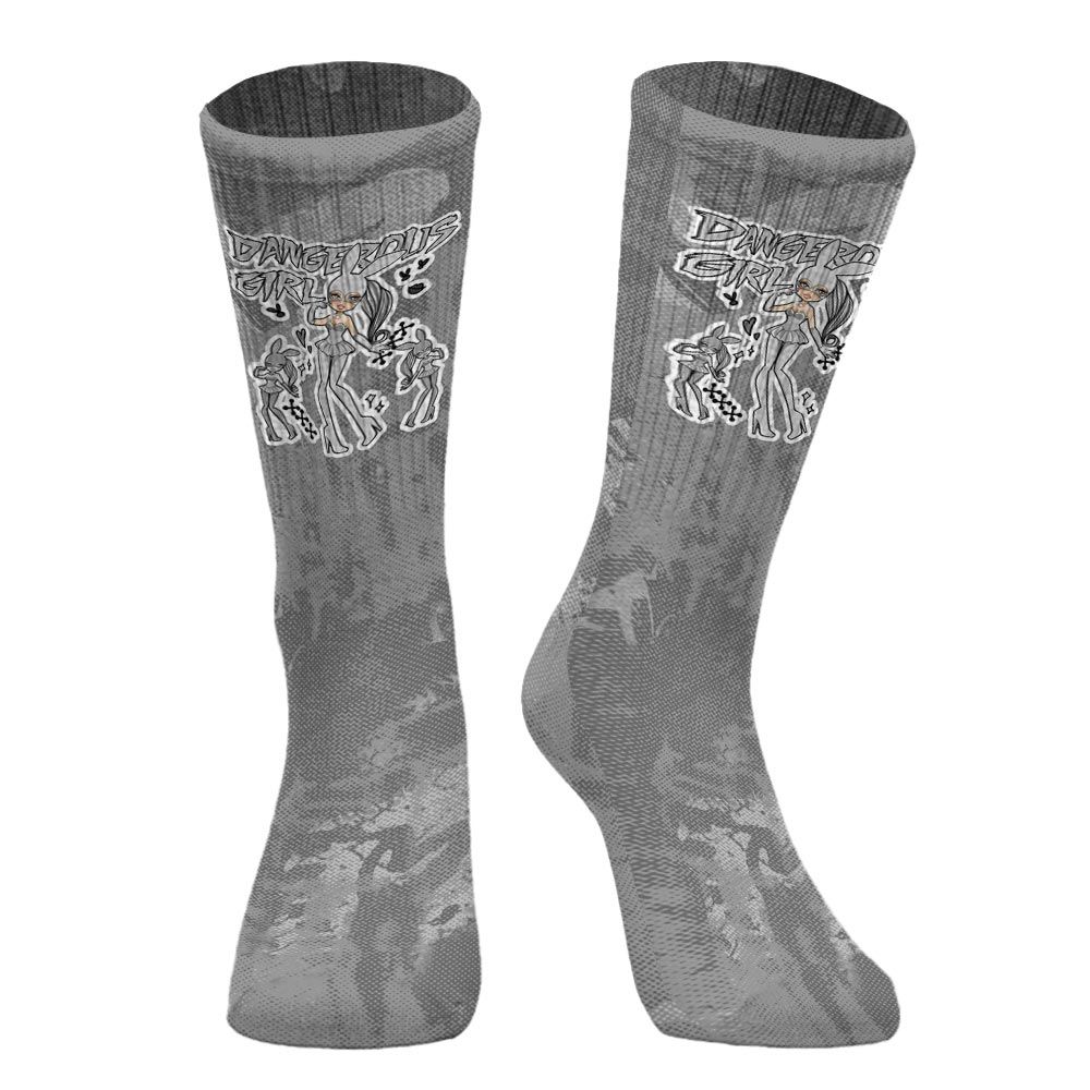 Sock To Match Black Wolf Grey 12s - Dangerous.Girl